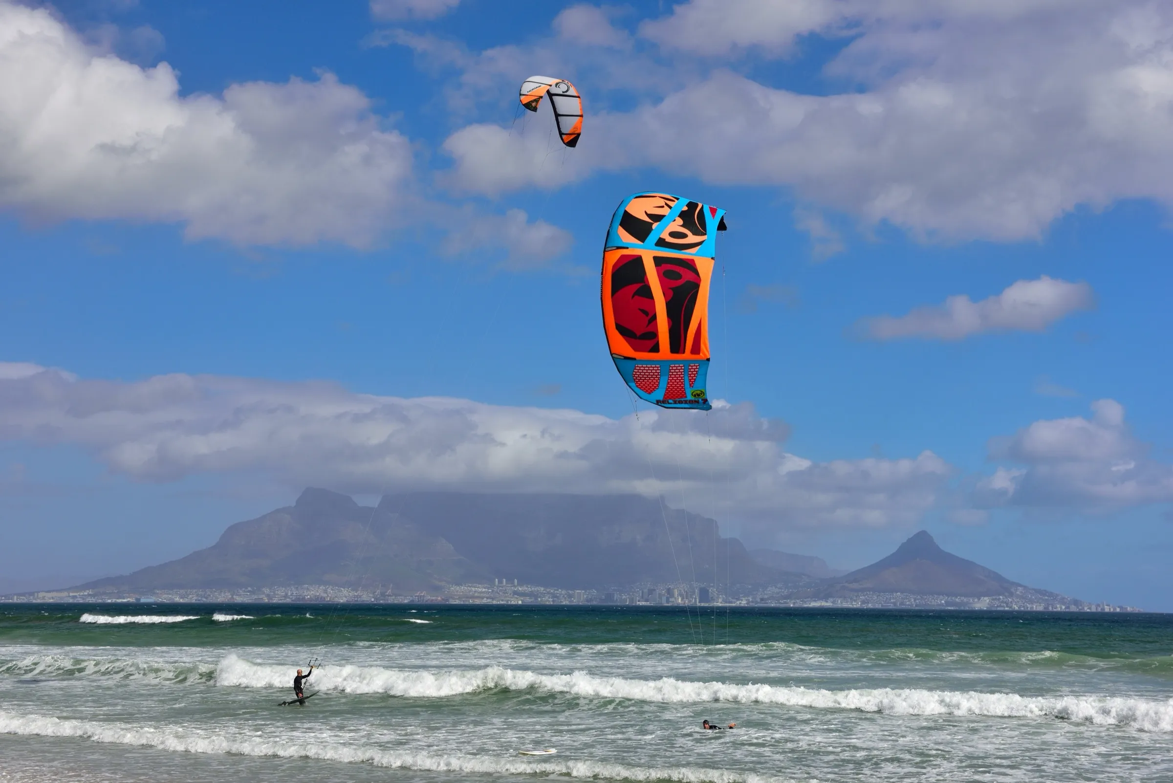 The beach at Bloubergstrand with Table Mountain